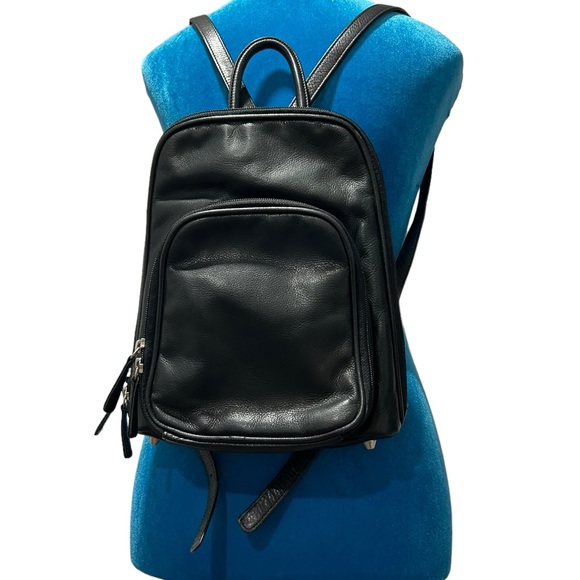 Osgoode Marley backpack|black leather mini backpack| minimalist leather backpack - Picture 11 of 13